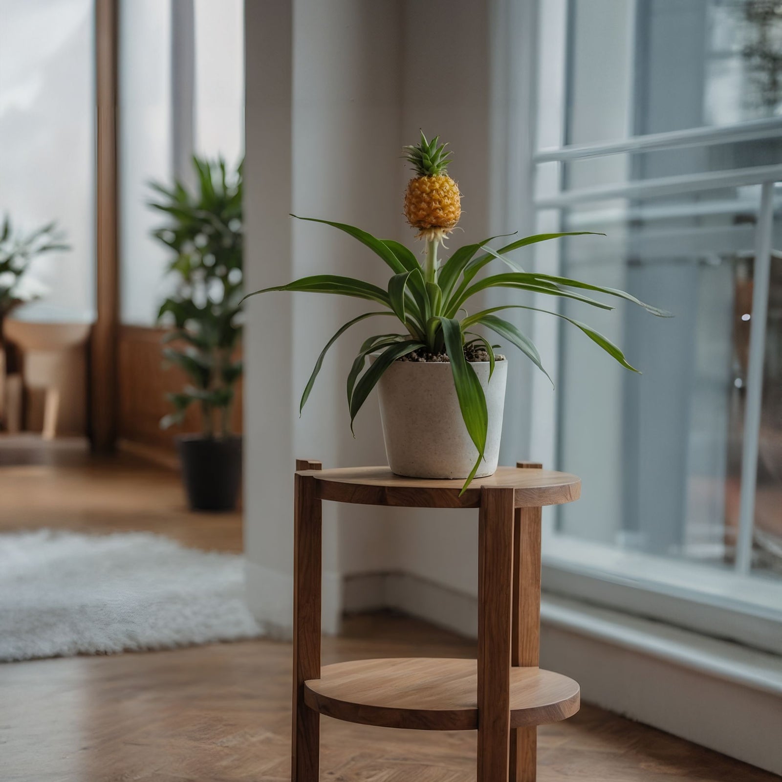 Miniature Pineapple Plant - 2 Pcs. - Ananas 'mi Amigo' - Height 35-45cm - ⌀12cm | Set-of-2 | Green