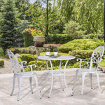 3pcs Garden Bistro Set Cast Aluminium Round Table /2 Chairs