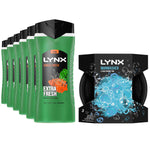 Jungle Fresh Shower Gel 500ml With Manwasher 2-sided Shower Tool | Set of 6