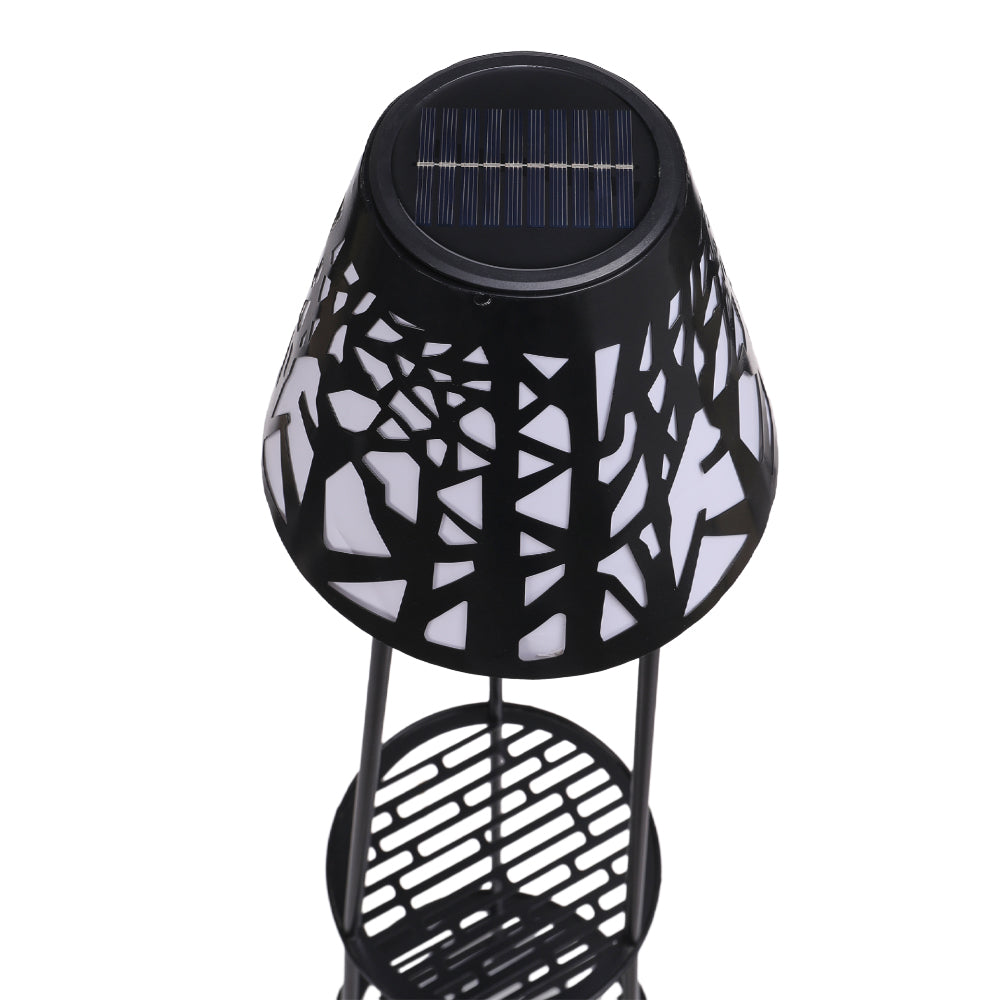 2 Pack Solar Lights Outdoor With Plant Stands Solar Floor Lamp & Street Lights With Metal Tripod Patio Decor