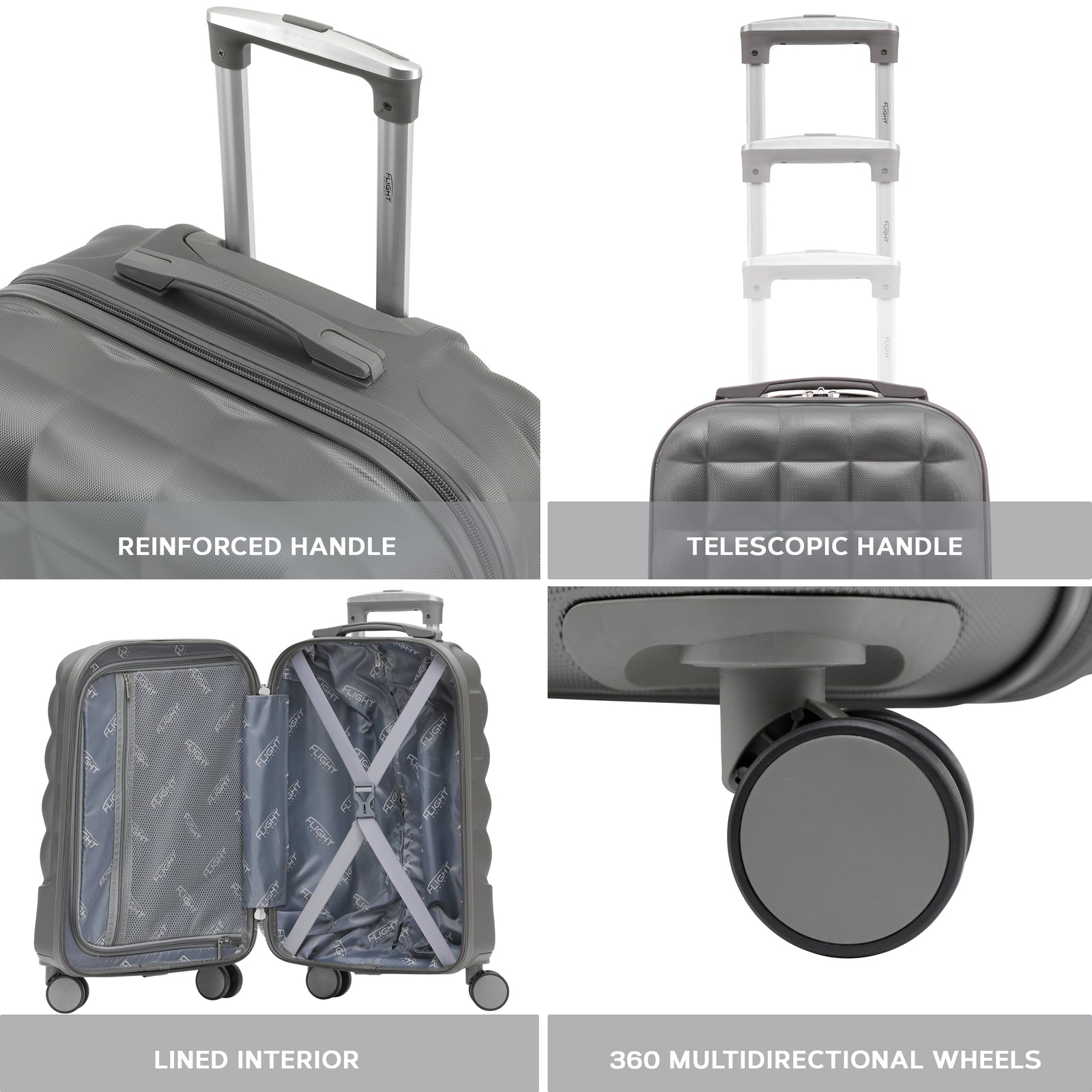 Medium 25" Hard Shell Bubble Design Check-in Suitcase Hold Luggage Bag 20kg+ | Medium | Charcoal