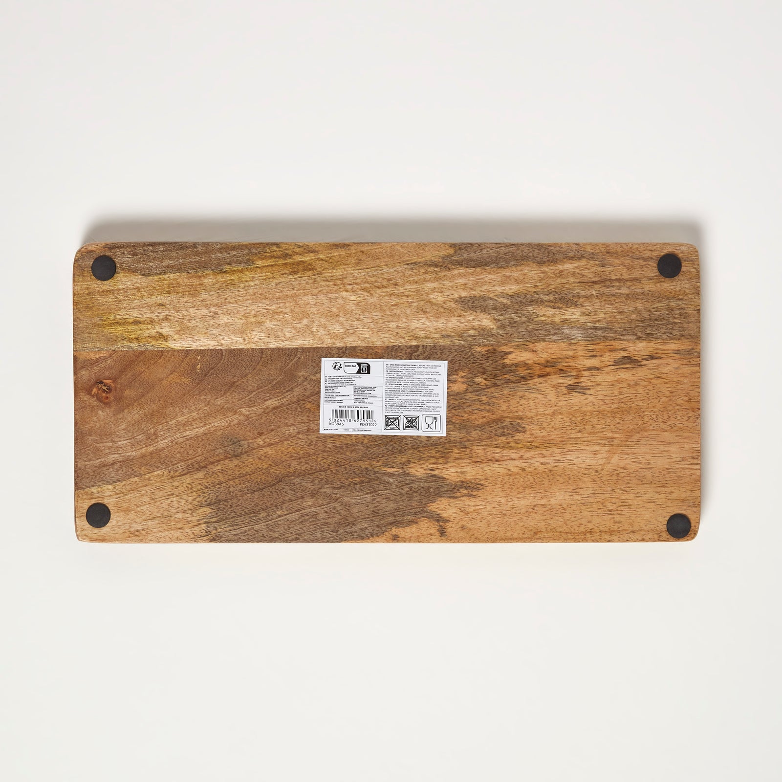 HOMESCAPES Capiz Style Mango Wood Serving Tray