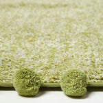 Tufted Cotton Bath Mat With Pom Pom Edges | 50 x 80cm | Sage Green