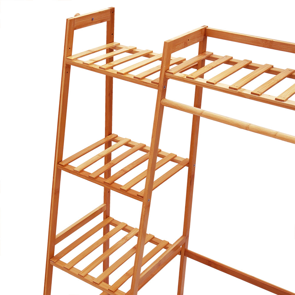 Bamboo Bedroom Garment Clothes Rack | Small | Brown