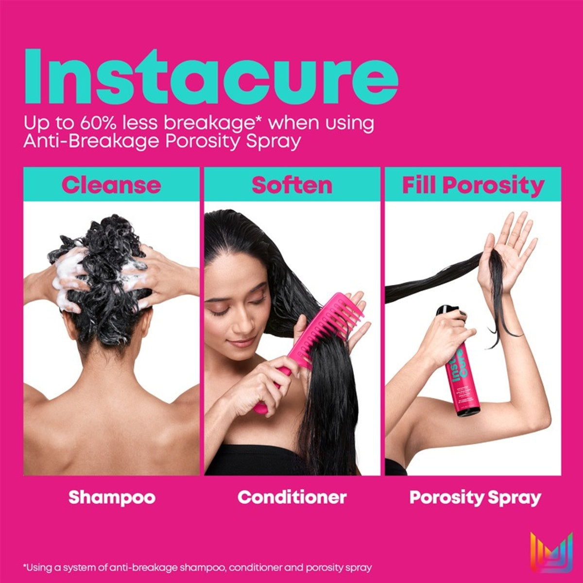 Instacure Anti-breakage Shampoo 1000ml & Conditioner 1000ml