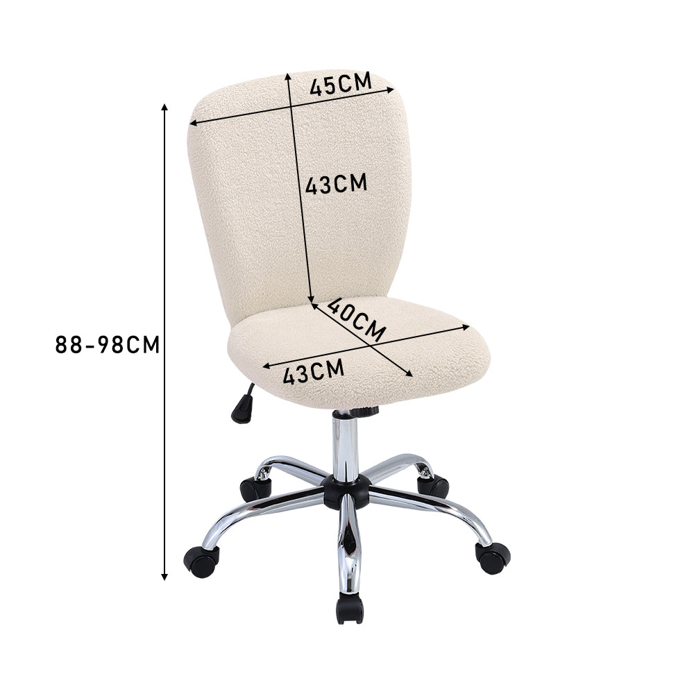 Super Comfy Plush Office Chair With Wheels No Arms