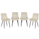 Seattle Dining Table With 4 Erica Velvet Chairs | Cream