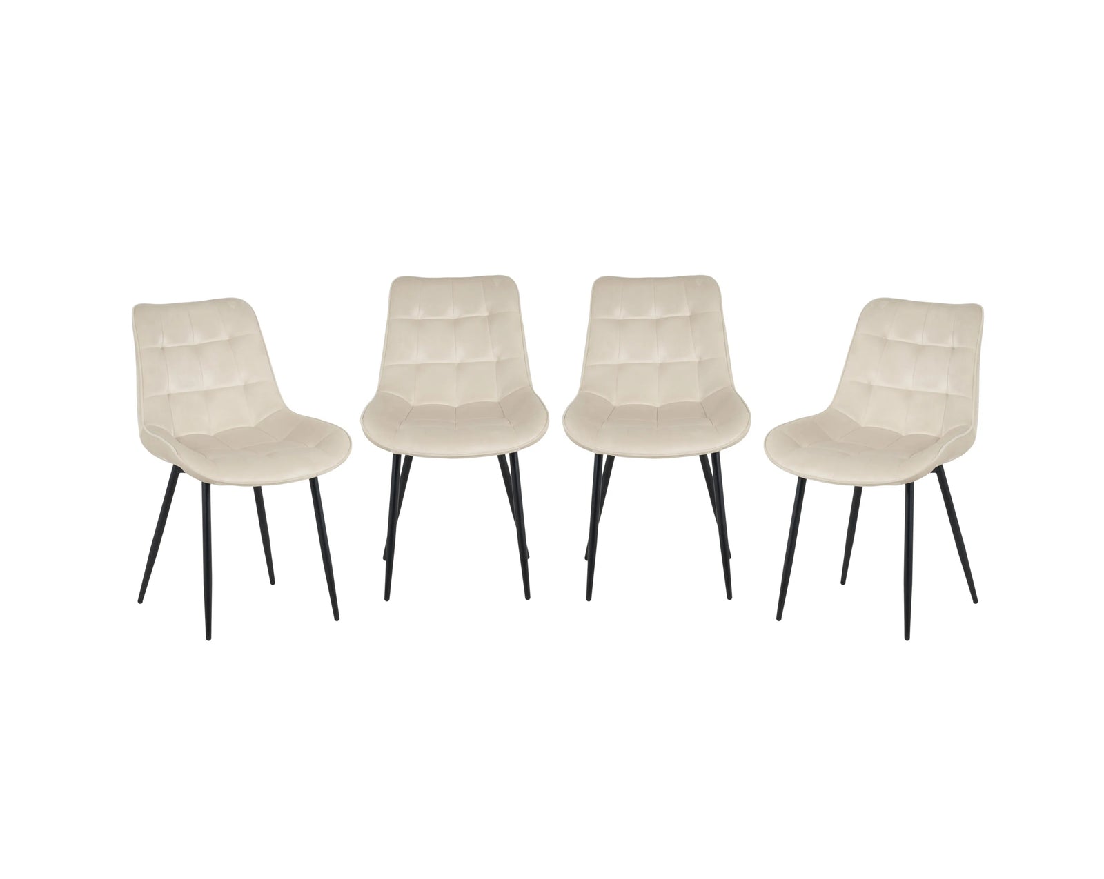 New York Dining Table With 4 Erica Velvet Chairs | Cream