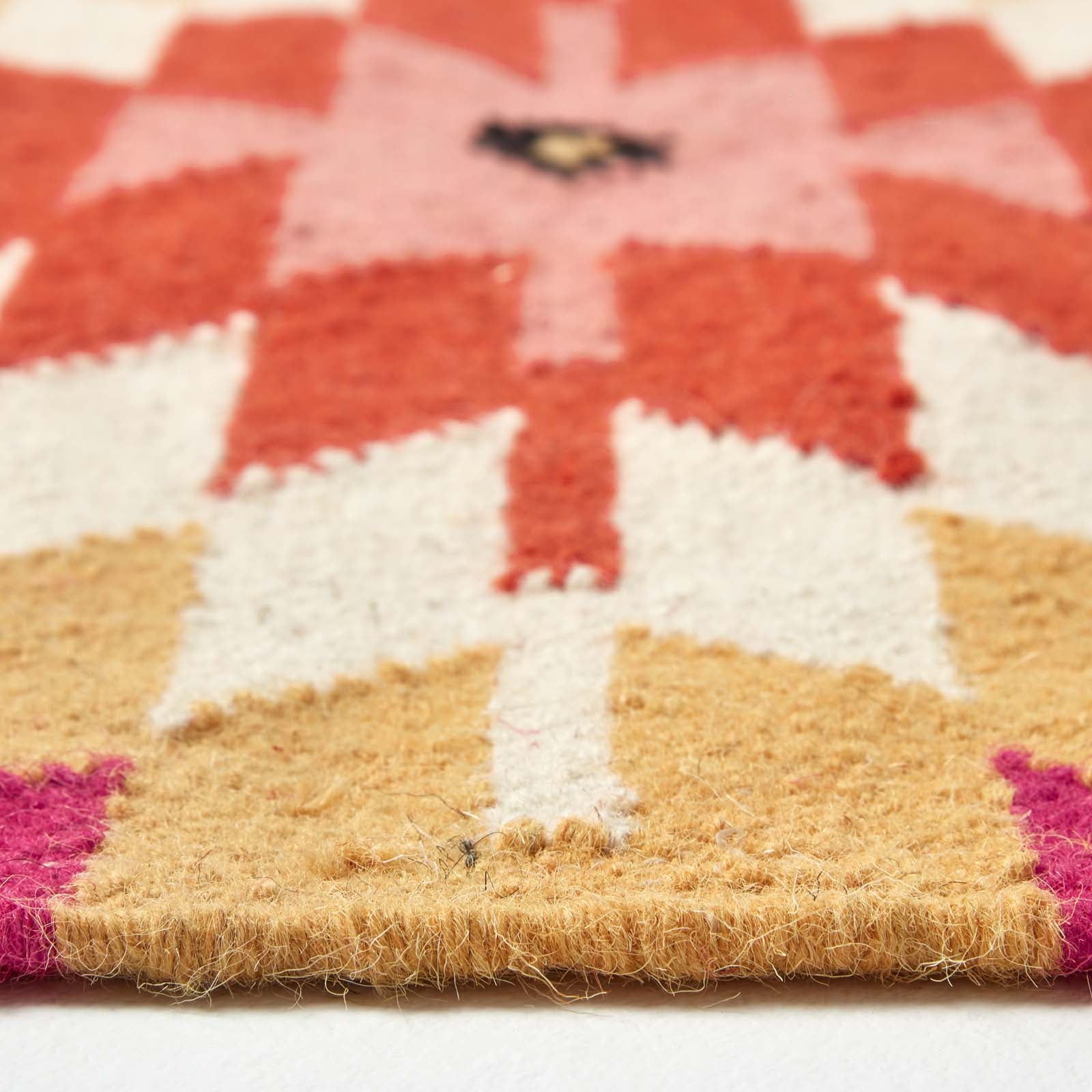 Jakarta Handwoven Geometric Kilim Wool Rug | 150cm x 95cm | Orange & Black