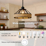 Emitto Modern Ceiling Pendant Light Shade Industrial Hemp Rope Lamp Shade