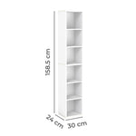 Bookcases Book Shelf Shelving Storage Unit Slim Wood Office Home | White