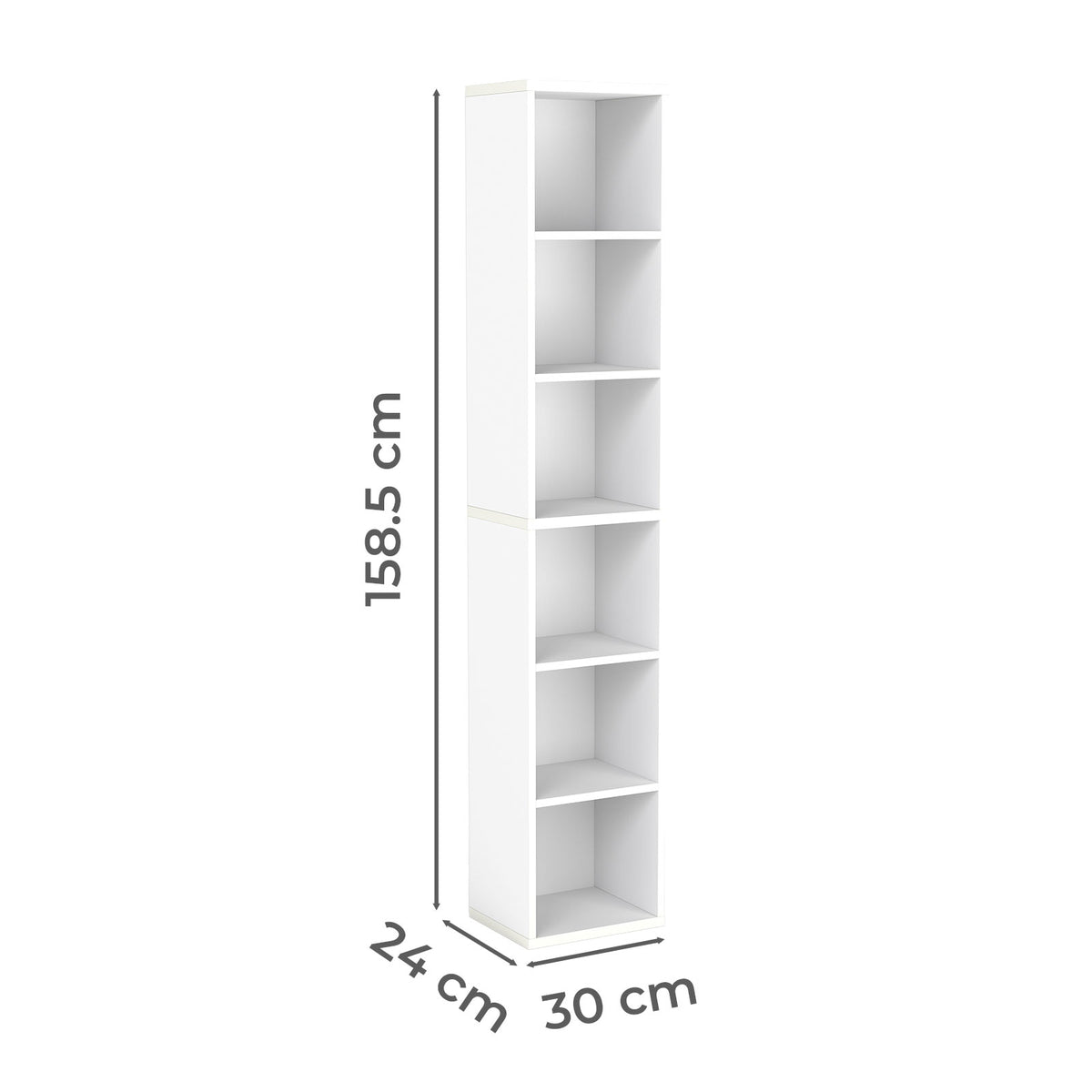 Bookcases Book Shelf Shelving Storage Unit Slim Wood Office Home | White
