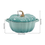 Enamelled Cast Iron Pumpkin Dutch Oven With Lid And Handles | Teal