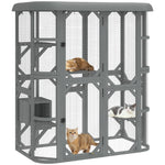 PawHut Walk-in Catio, Outdoor Cat Enclosure With 4 Jumping Platforms, Condo