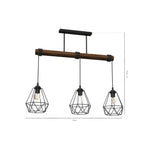 Acero Pendant Lamp 3xe27 This Hand Made Industrial Style Lamp Is Hand Made From Sleek Black Steel And Natural Dark Wood