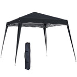 Slant Leg Pop Up Gazebo With Carry Bag, Height Adjustable | Black