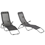 Set Of 2 Patio Chaise Lounge Chairs, Adjustable