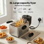 Spector Deep Fat Fryer 3l Electrical Stainless Steel Removable Frying Basket