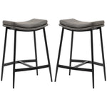 Upholstered Barstools Curved Seat Set Of 2