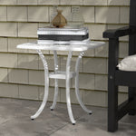 Cast Aluminium Bistro Table W/ Umbrella Hole | White