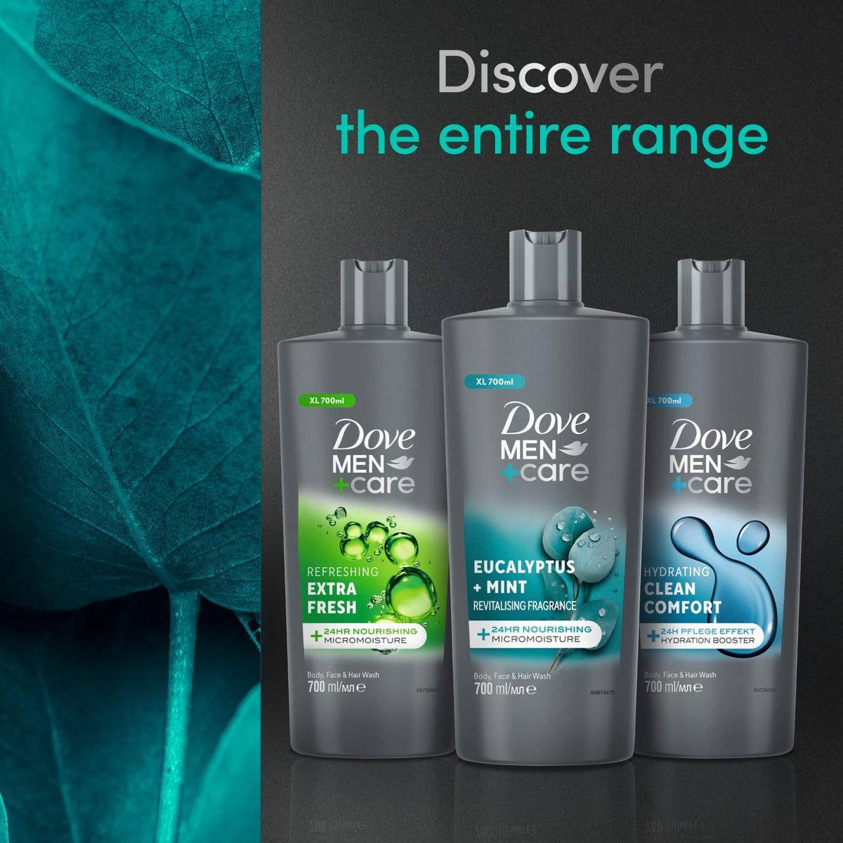 Eucalyptus + Mint 3-in-1 Hair, Face And Body Wash Pack Of 3, 700ml | Set of 3
