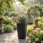 61cm Tall Textured Black Rubber Planters - Indoor Outdoor Planter | Set-of-1