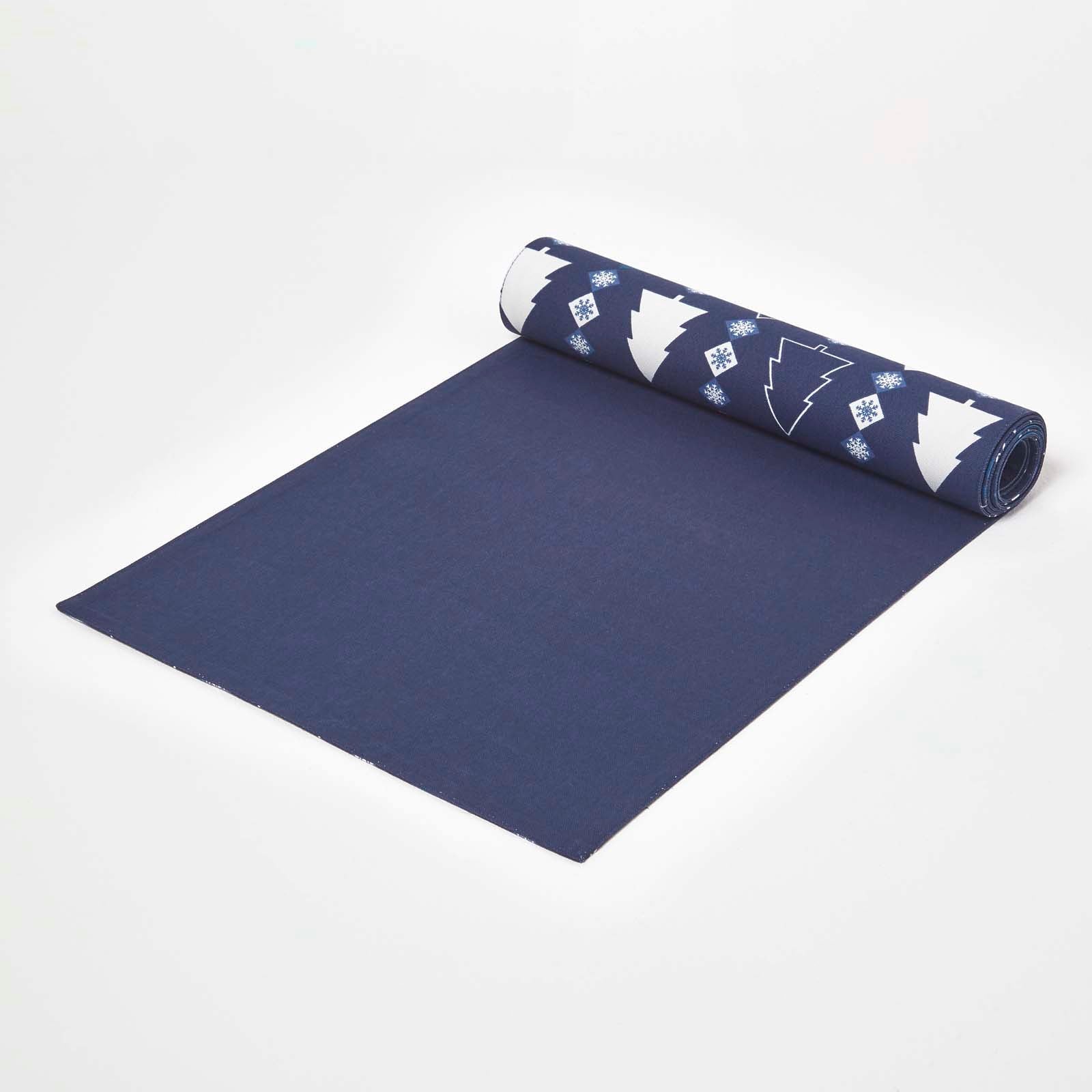 Blue Winterland Christmas Table Runner | 35cm x 250cm | Blue
