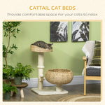 72cm Cat Tree Kitten Tower With 2 Beds Scratching Post Toy Ball, Beige