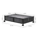 Under Bed Steel Storage Organizer Basket With Wheels