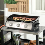 Gas Plancha Grill, 3 Burner, 22.5kw | Black