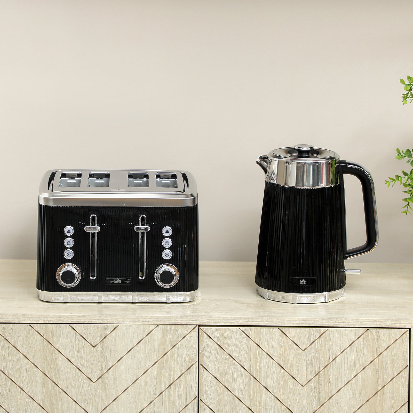 Rapid Boil Kettle & Toaster Set | Black