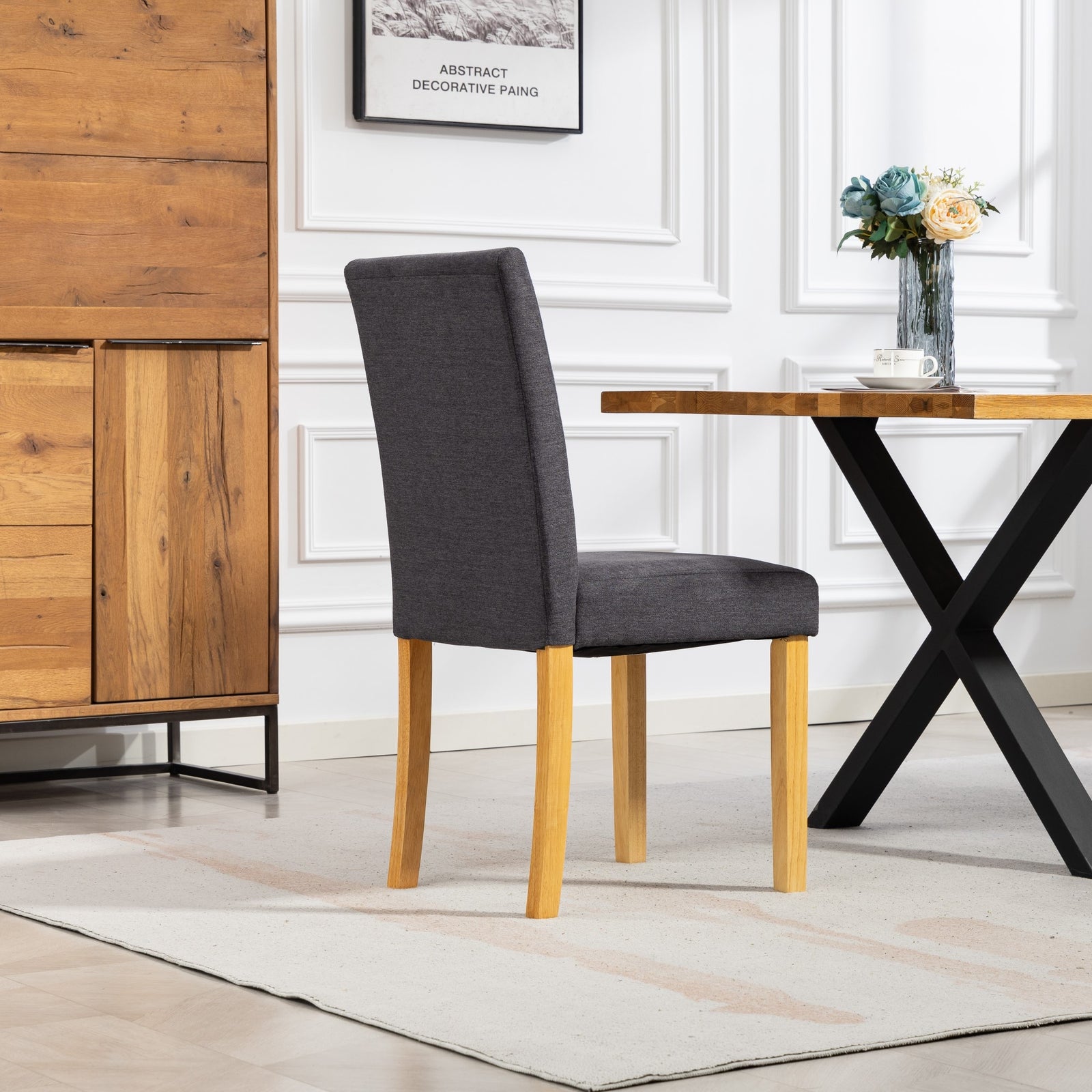 Almont Fabric Dining Chairs - Set Of 2 | Charcoal