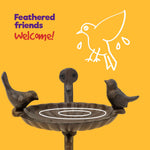 Petlicity Wall Mounted Cast Iron Bird Bath And Feeder Garden Bird Bath Basin With Bracket Rustic Outdoor Decor
