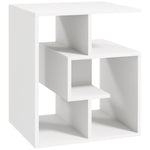 3-tier Side End Table Open Shelves Storage Coffee Book | White