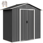 6.5x3.5ft Metal Garden Shed For Garden | Dark Grey
