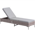 Multi-position Rattan Sun Lounger Recliner Bed Chair