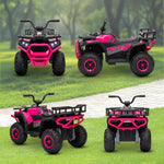 12v Kids Electric Ride On Atv W/ Spring Suspension, Storage Basket | Pink