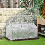 Mini Greenhouse W/ 2 Windows - Pe Cover | White