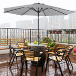3m Garden Parasol Adjustable Tilting Parasol With Crank Handle For Outdoor Garden Patio Camping With Heavy-duty Round Base | One Size | Light Grey
