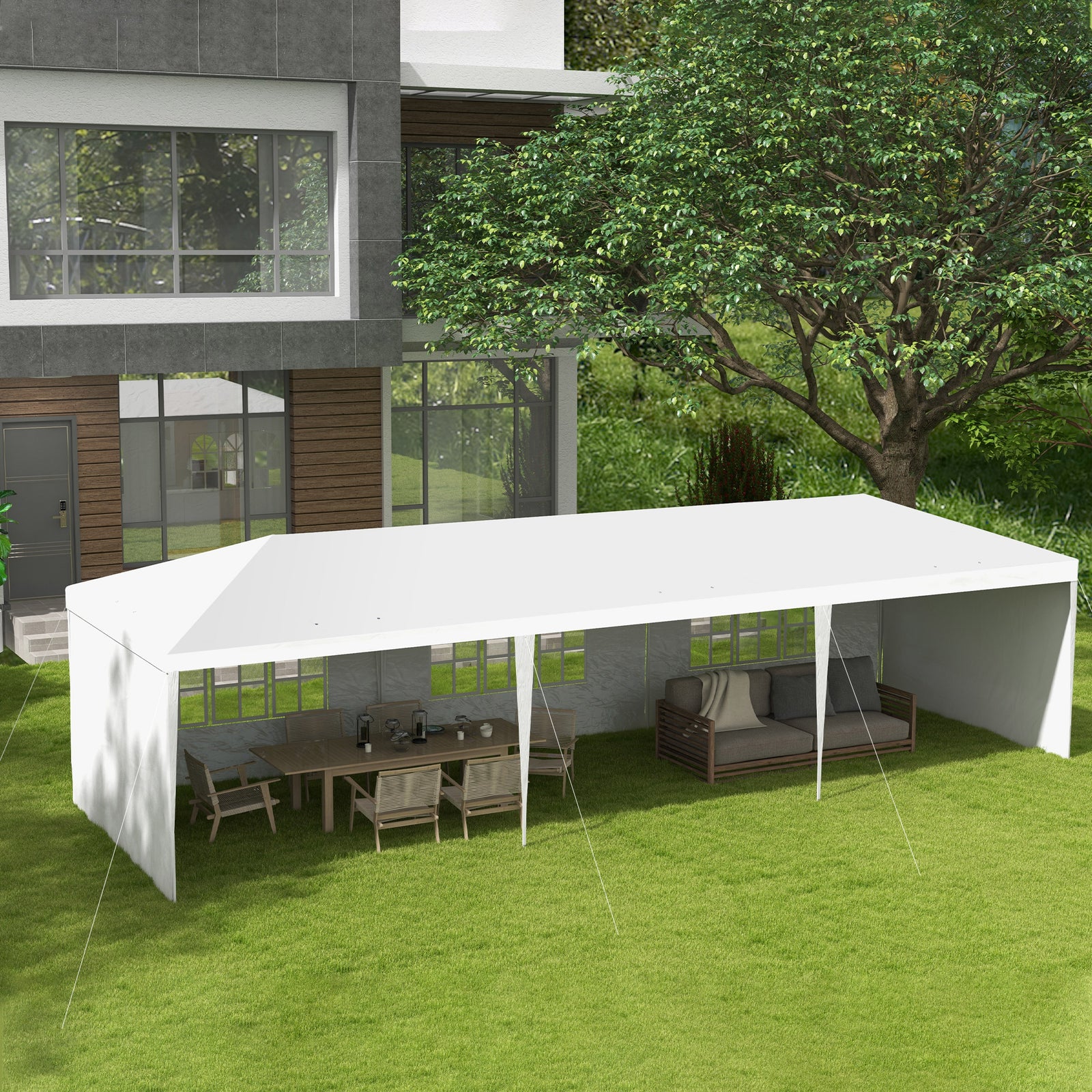 9m X 3m Outdoor Garden Gazebo Wedding Party Tent Canopy | White