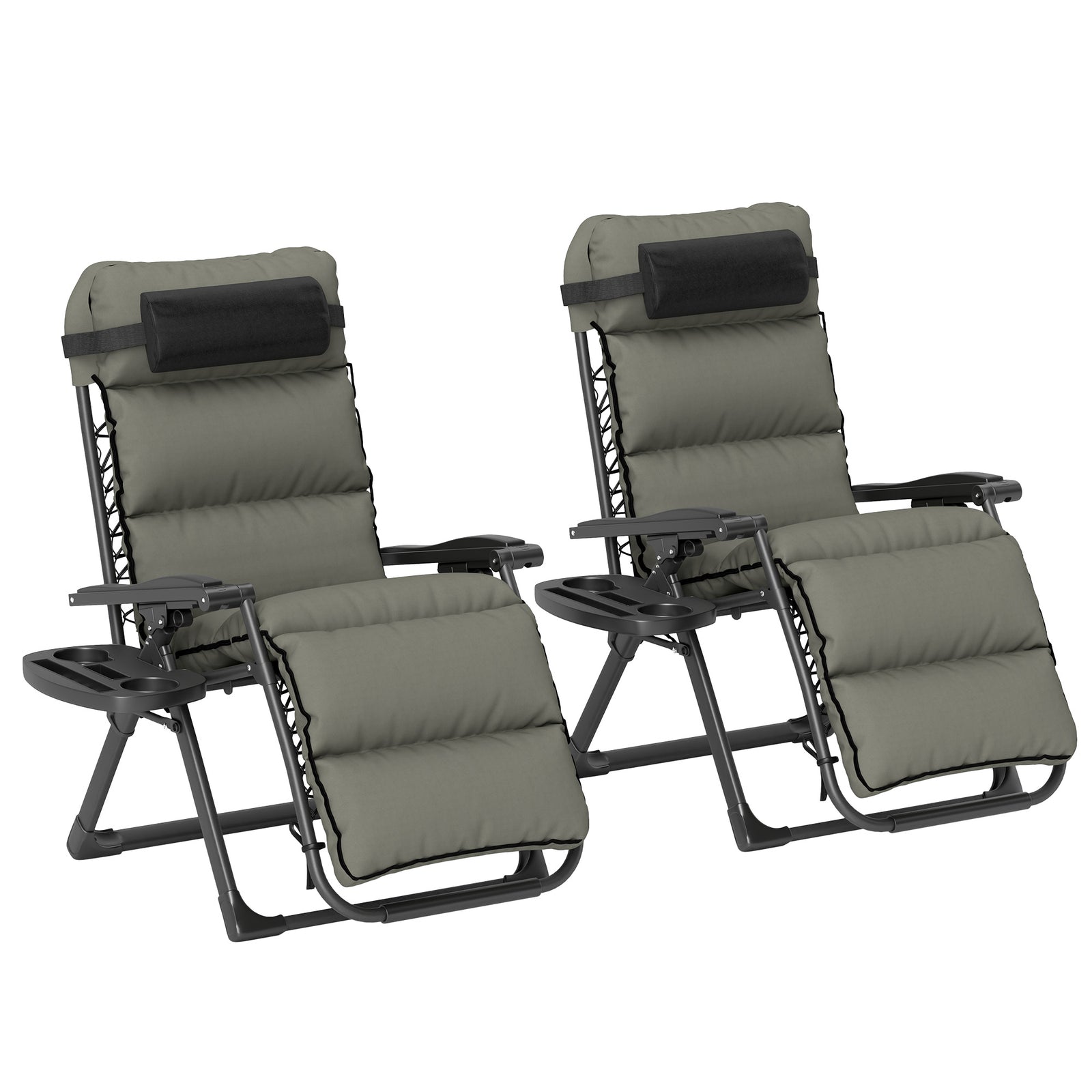 2 Pieces Zero Gravity Chairs, Reclining Folding Sun Lounger