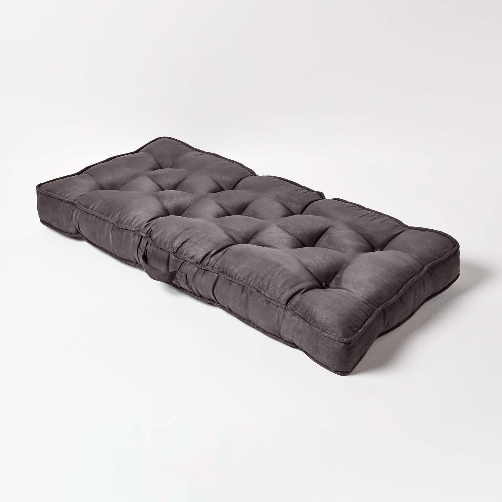 Faux Suede 2 Seater Booster Cushion | 50cm x 100cm | Grey