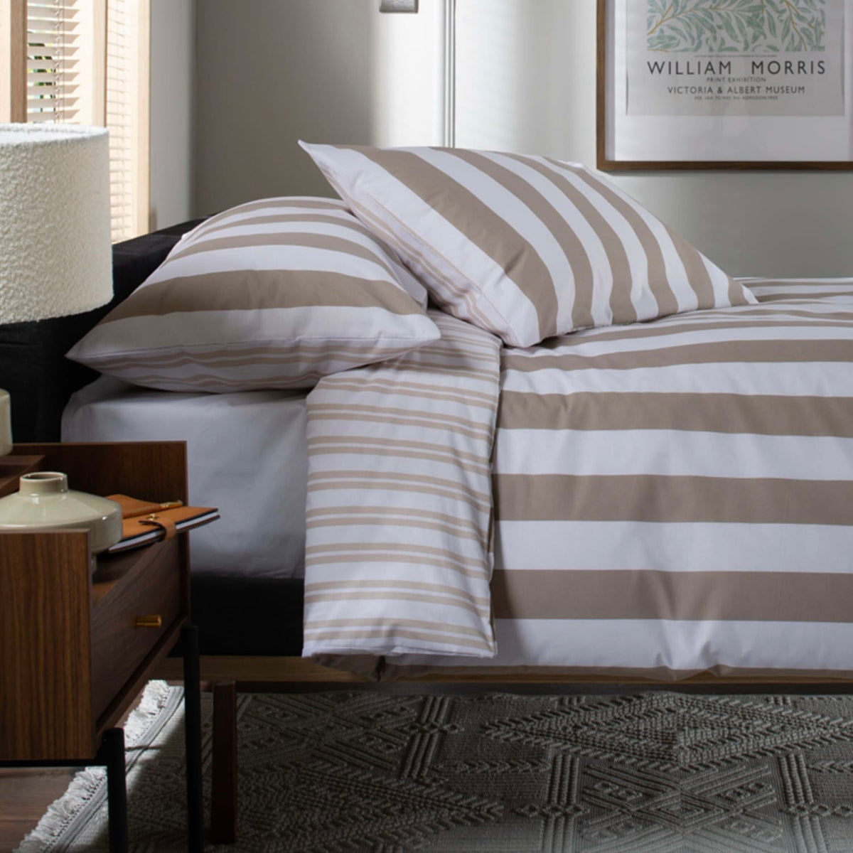 High Point Cotton Printed Duvet Cover Set | Single | Natural