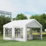 Garden Gazebo Portable Carport Shelter W/removable Sidewalls | Medium | White