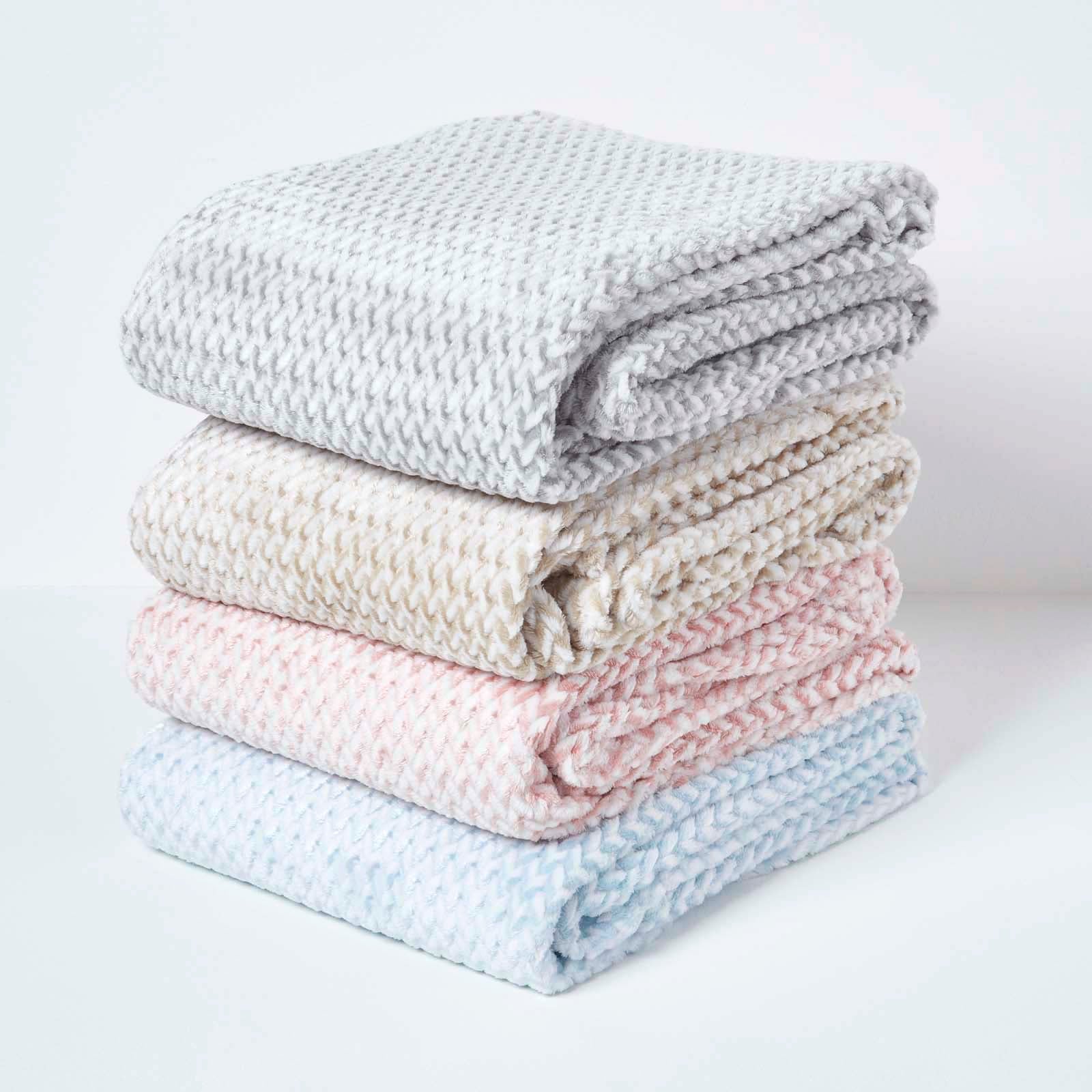 Mora Faux Fur Velvet Throw | 160cm x 200cm | Pink