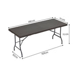3-piece Rattan Plastic Outdoor Folding Table Bench Set