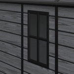 8x6ft Outdoor Apex Roof Storage Shed With Floor, Window,2 Vents & Double Lockable Doors,wood Grain Design