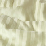 Egyptian Cotton Stripe Duvet Cover With Pillowcase, 330 Tc | Single | Sage Green