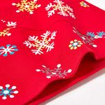 Cotton Christmas Red Snowflake Border Tablecloth | 54" x 90" | Red