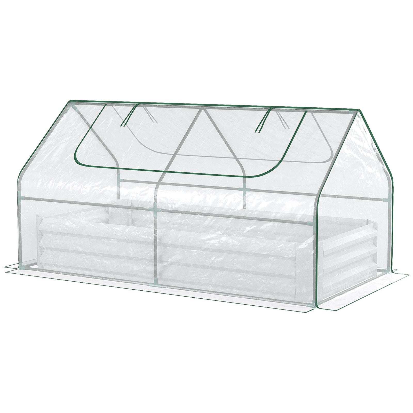 Raised Garden Bed With Greenhouse | Silver